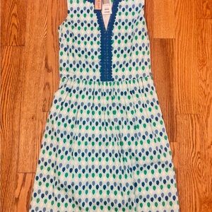 Vinyard Vines Blue and Green Polka Dot Kids Dress